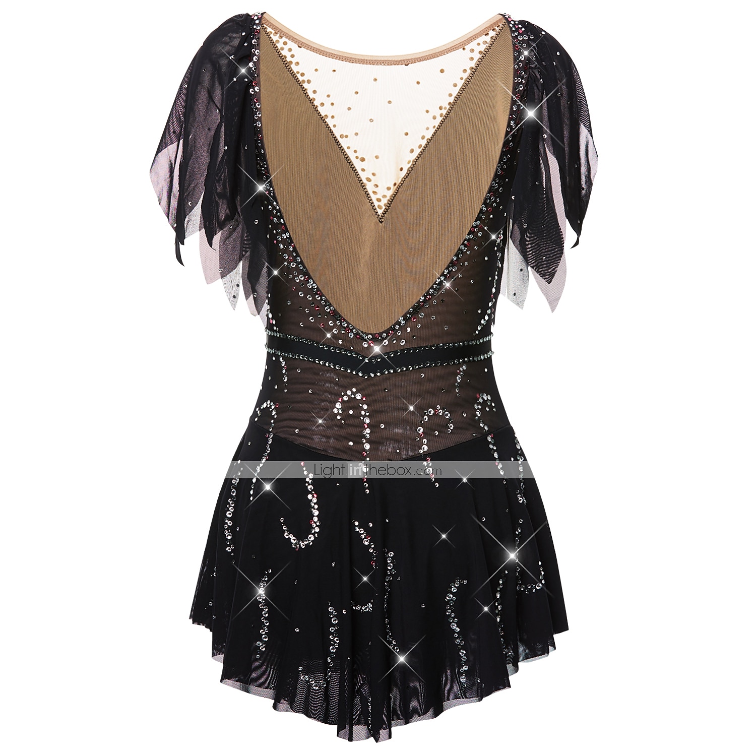 2026年 フィギュアスケート ドレス 女性用 女の子 アイススケート ドレス セット バイオレット ブラック ホワイト オープンバック スパンデックス ストレッチヤーン 高弾性 訓練 競技大会 スケートウェア 手作り ソリッド クラシック クリスタル・ラインストーン 半袖 アイススケート フィギュアスケート  コレクション – $157.99 –P11