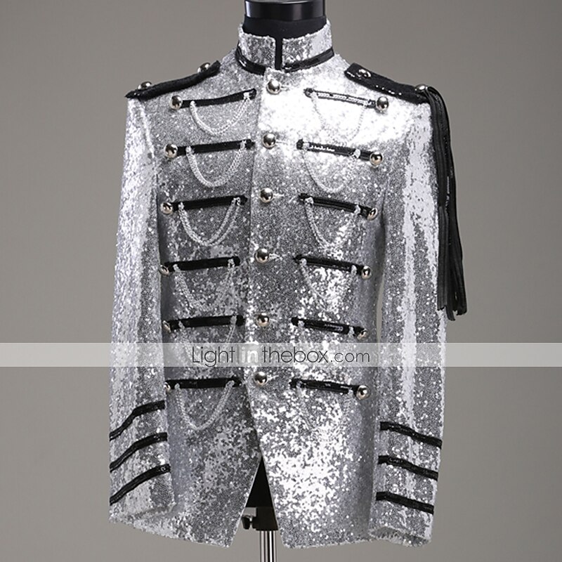 Coat Vintage Medieval Napoleon Jacket Coat Masquerade Outerwear Prince Aristocrat Vintage Embroidered Fancy Dress Men's Party Halloween Queen's Platinum Jubilee 2022 Adults' Coat 2026 - $131.99 –P6