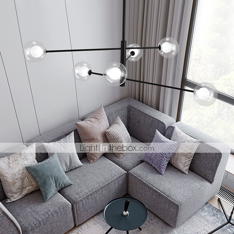107 cm-es sputnik design csillár fém lineáris sziget festett kivitelben, modern északi stílusban 220-240v 2025 - $395.59 –P4