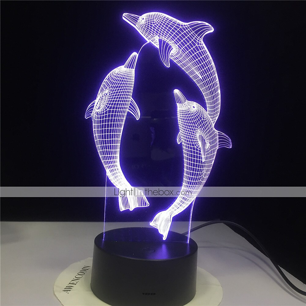 Veilleuse dauphin 3d 16 couleurs lampe de chevet marsouin avec télécommande cadeau d'anniversaire pour enfant bébé fille de 2026 ? $18.61 –P2