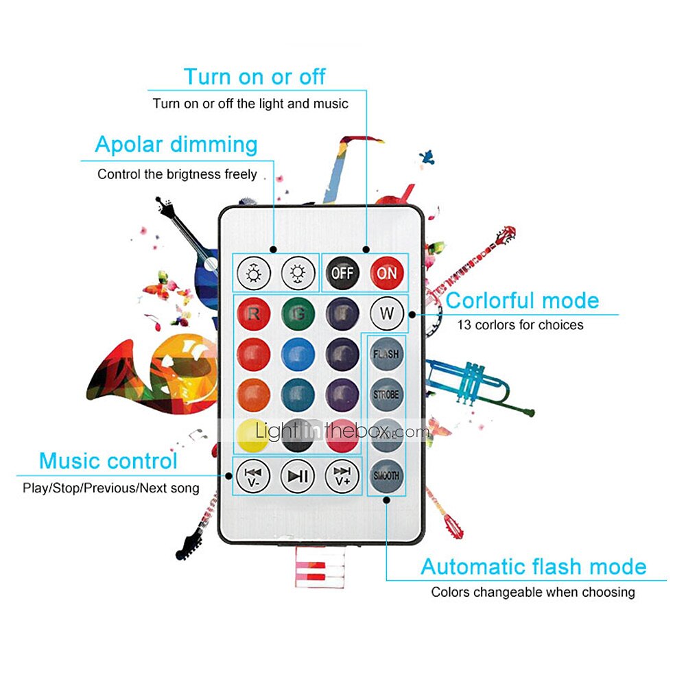 Bluetooth gloeilamp luidspreker 12 w smart led muziek play lamp e27 e26 b22 basecolorfulwireless rgb led-lampen met 24 toetsen afstandsbediening voor bar decoratie thuis ktv party restaurant 2025 - $20.99 –P7