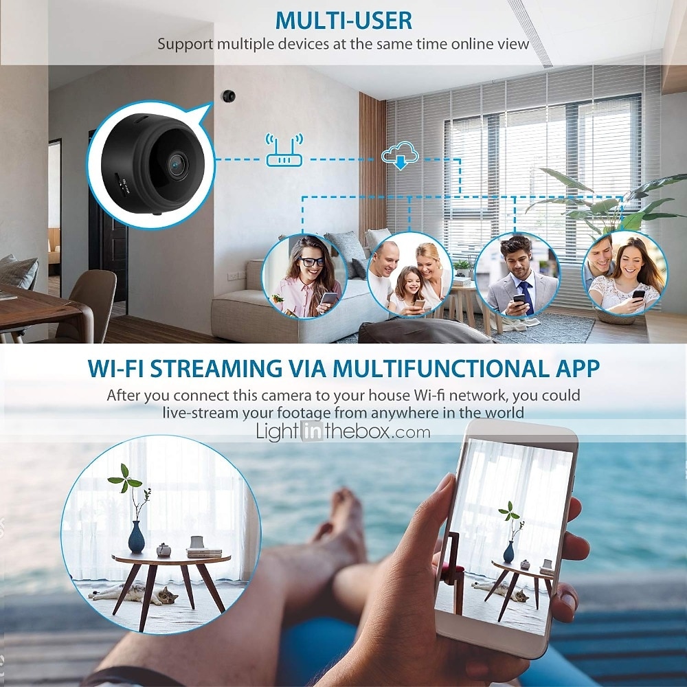 Mini Wi-Fi Camera IP Network Surveillance Cam 1080P HD Wireless Nanny Cam With Night Vision Motion Detection Portable Video Recorder Covert Security Camera 2025 - $16.99 –P7