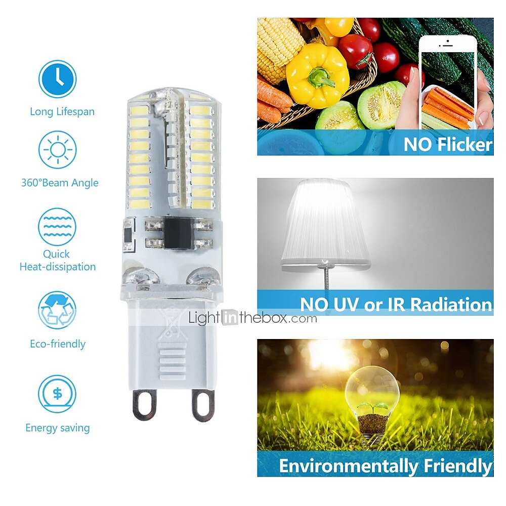 6pcs G9 LED Light Bulbs 3W 30W Halogen Equivalent 250LM 64LEDS Non-dimmable G9 Bulbs for Home Lighting AC220V 2025 - $23.99 –P1