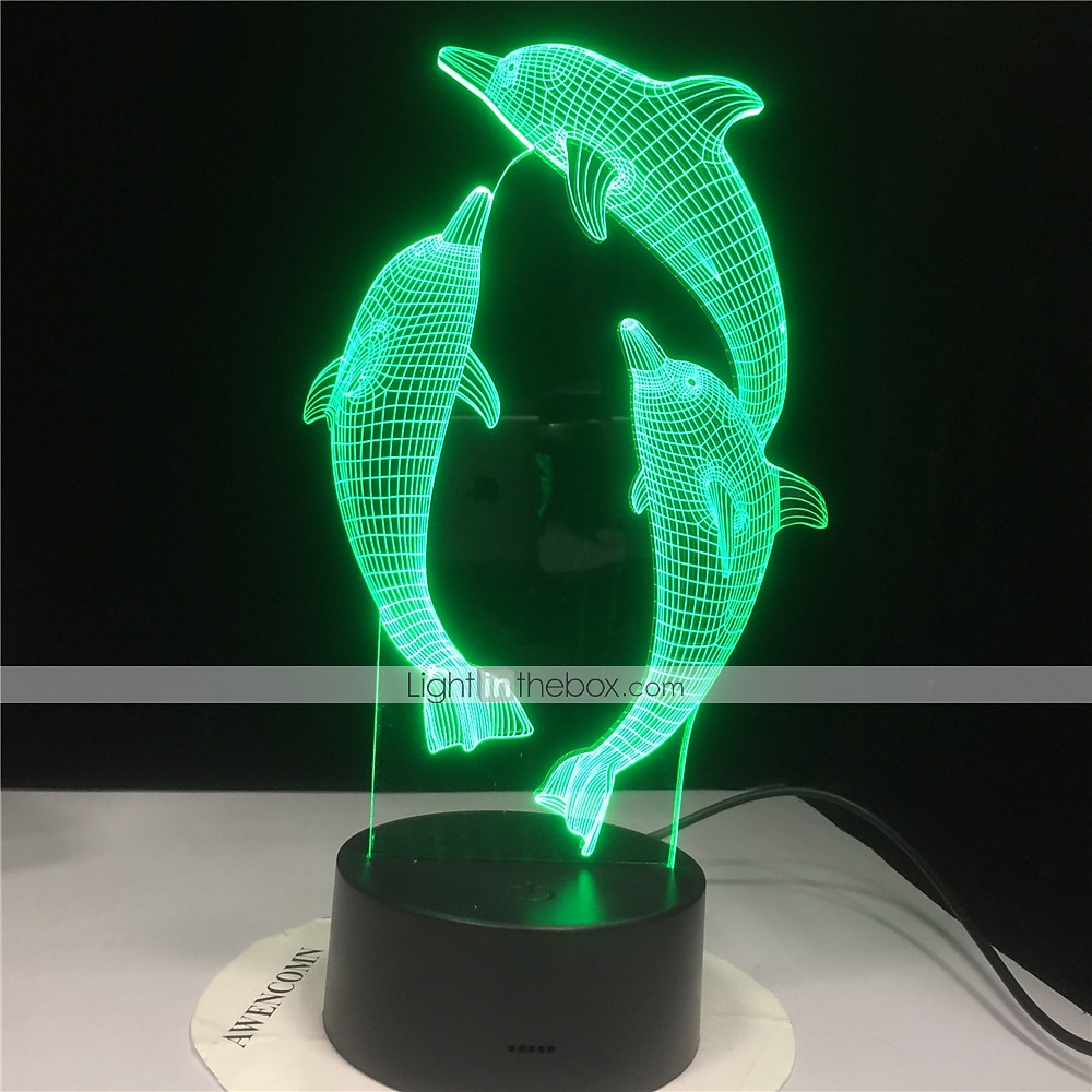 Veilleuse dauphin 3d 16 couleurs lampe de chevet marsouin avec télécommande cadeau d'anniversaire pour enfant bébé fille de 2026 ? $18.61 –P1