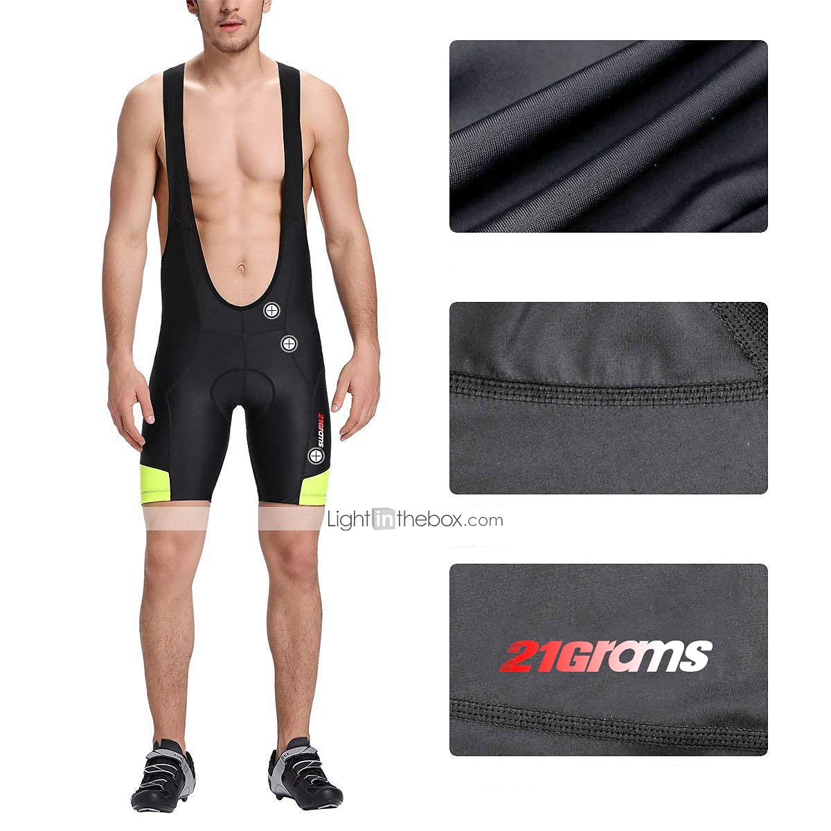 21Grams Herr Bib-shorts Cykel Shorts Haklappshorts Formpassad Bergscykling Vägcykling sporter Geometrisk 3D Tablett Andningsfunktion Snabb tork Icke-statiskt Svart Elastan Kläder Cykelkläder 2025 - $31.99 –P3