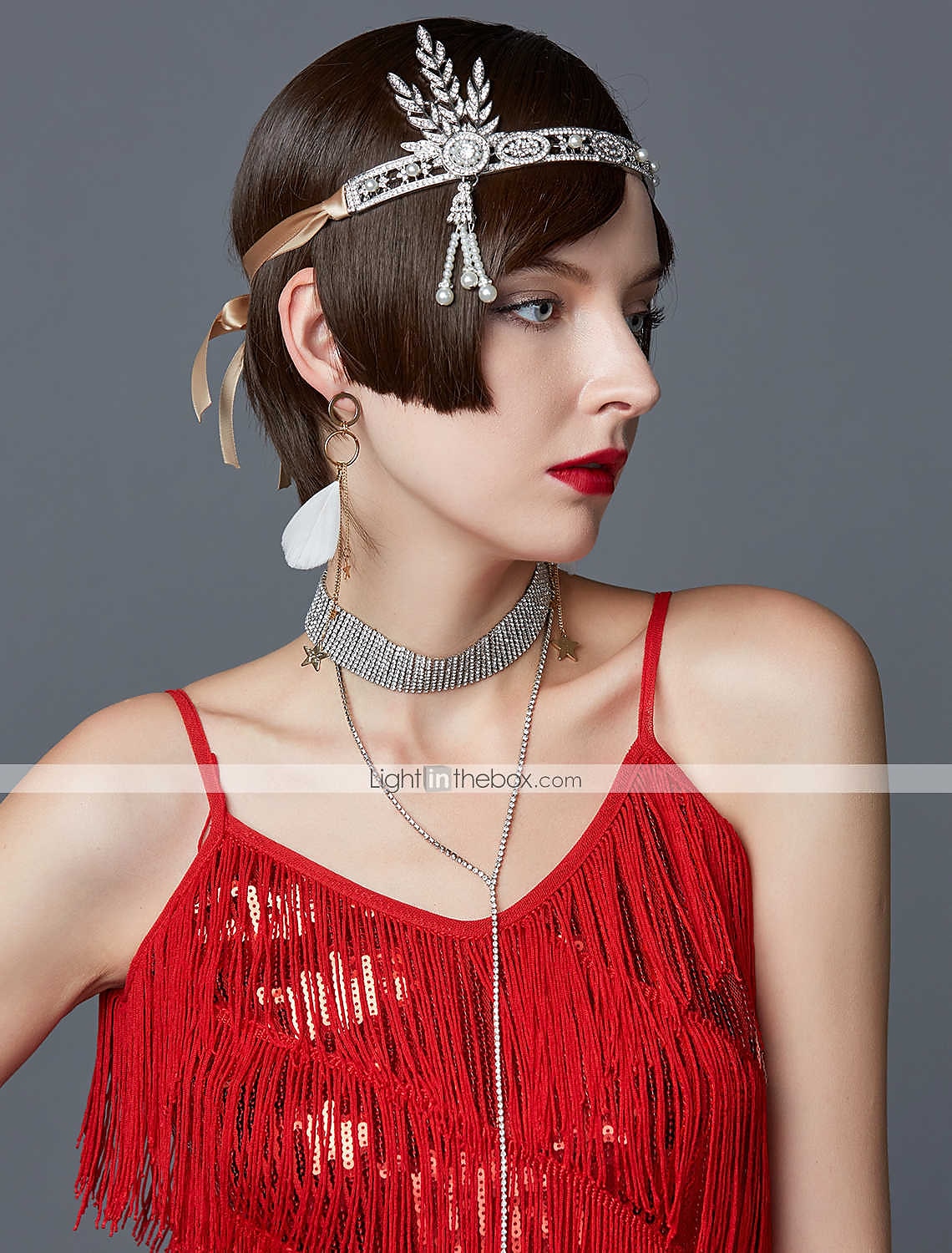 Retro / vintage Urlați 20 de ani Anii 1920 Accesoriu de Păr Bandană Adolescentă Gatsby Charleston Gentlewoman Franjuri Mată Ciucure Haine Bal Pentru femei Halloween Mascaradă Petrecere Birou 2025 - $23.99 –P7