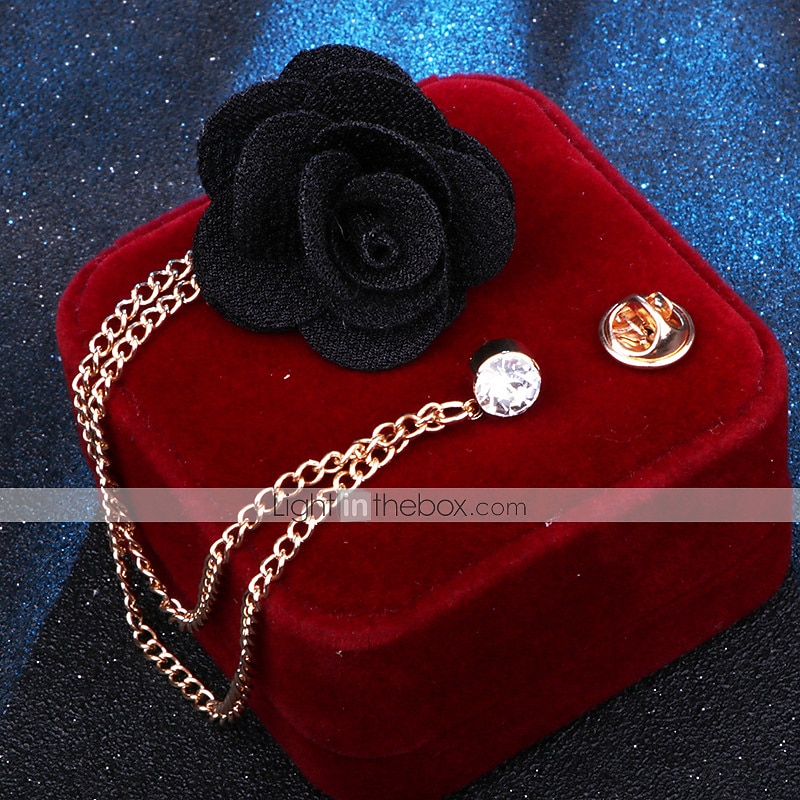 Homme Cristal Broche Lien / Chaîne Créatif Fleur Verticale Mode basique Classique Tendance Roche Broche Bijoux Chameau Couleur assortie Noir Pour Mariage Soirée Fiançailles Promettre Festival de 2025 ? $8.99 –P9