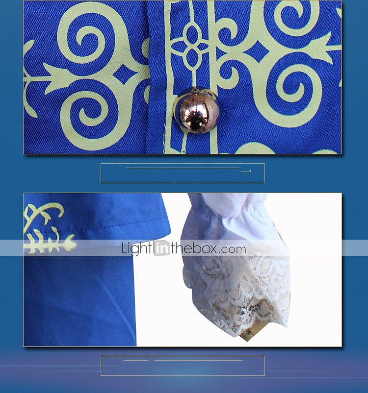 Vintage Inspirert Kostymer i middelalderstil Drakter Maskerade Ytterklær Normal Prins Aristokrat Outlander Trykt mønster Herre Royal Fest Karneval i Venezia Voksne Frakk Vest Trøye 2025 - $100.99 –P4