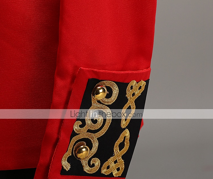 Coat Vintage Medieval Napoleon Jacket Coat Masquerade Outerwear Prince Aristocrat Vintage Embroidered Fancy Dress Men's Party Halloween Queen's Platinum Jubilee 2022 Adults' Coat 2026 - $131.99 –P5