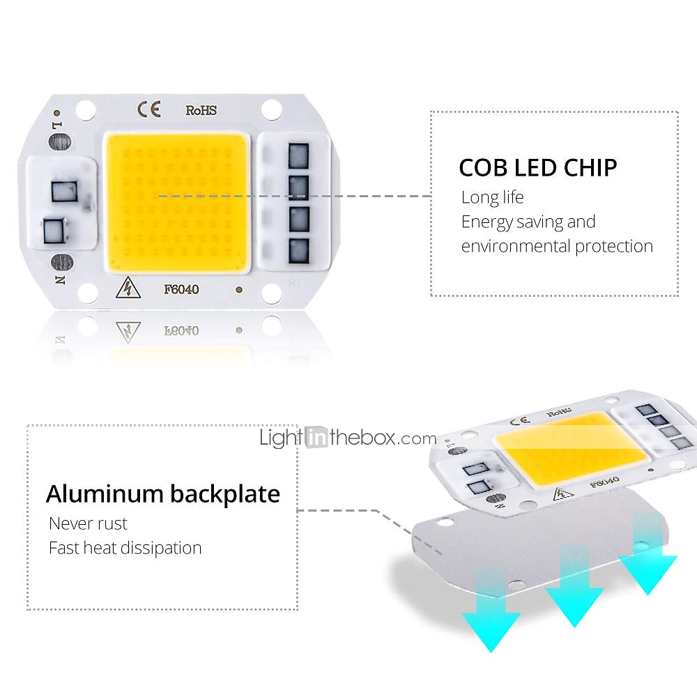 Zdm 1 шт. светодиодная микросхема 20 Вт 30 Вт 50 Вт ac220v теплый белый / холодный белый свет двигатель встроенный смарт-драйвер IC 2025 - $8.49 –P1