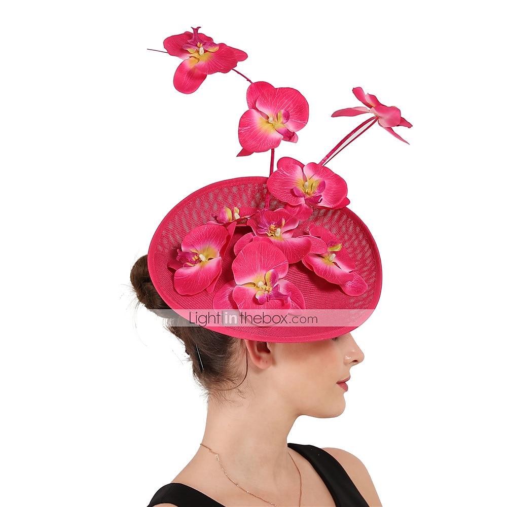 Fascinatoren Blumen Kopfschmuck Leinen  /  Baumwollmischung Fischerhut Untertassen-Hut Besondere Anlässe Kentucky Derby Pferderennen Damentag Melbourne-Cup Mit Blumig Kopfschmuck Kopfbedeckung 2025 - $41.99 –P1