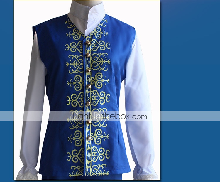 Vintage Inspirert Kostymer i middelalderstil Drakter Maskerade Ytterklær Normal Prins Aristokrat Outlander Trykt mønster Herre Royal Fest Karneval i Venezia Voksne Frakk Vest Trøye 2025 - $100.99 –P5