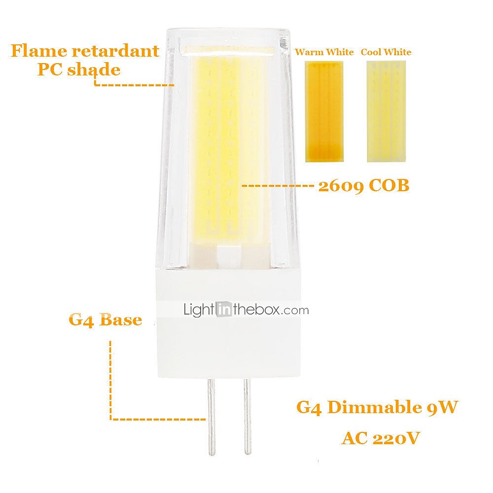 6pcs 5 W 2-pins LED-lampen 500 lm G9 G4 T 1 LED-kralen COB Dimbaar Nieuw Design Warm wit Wit 220-240 V 2025 - $27.99 –P9