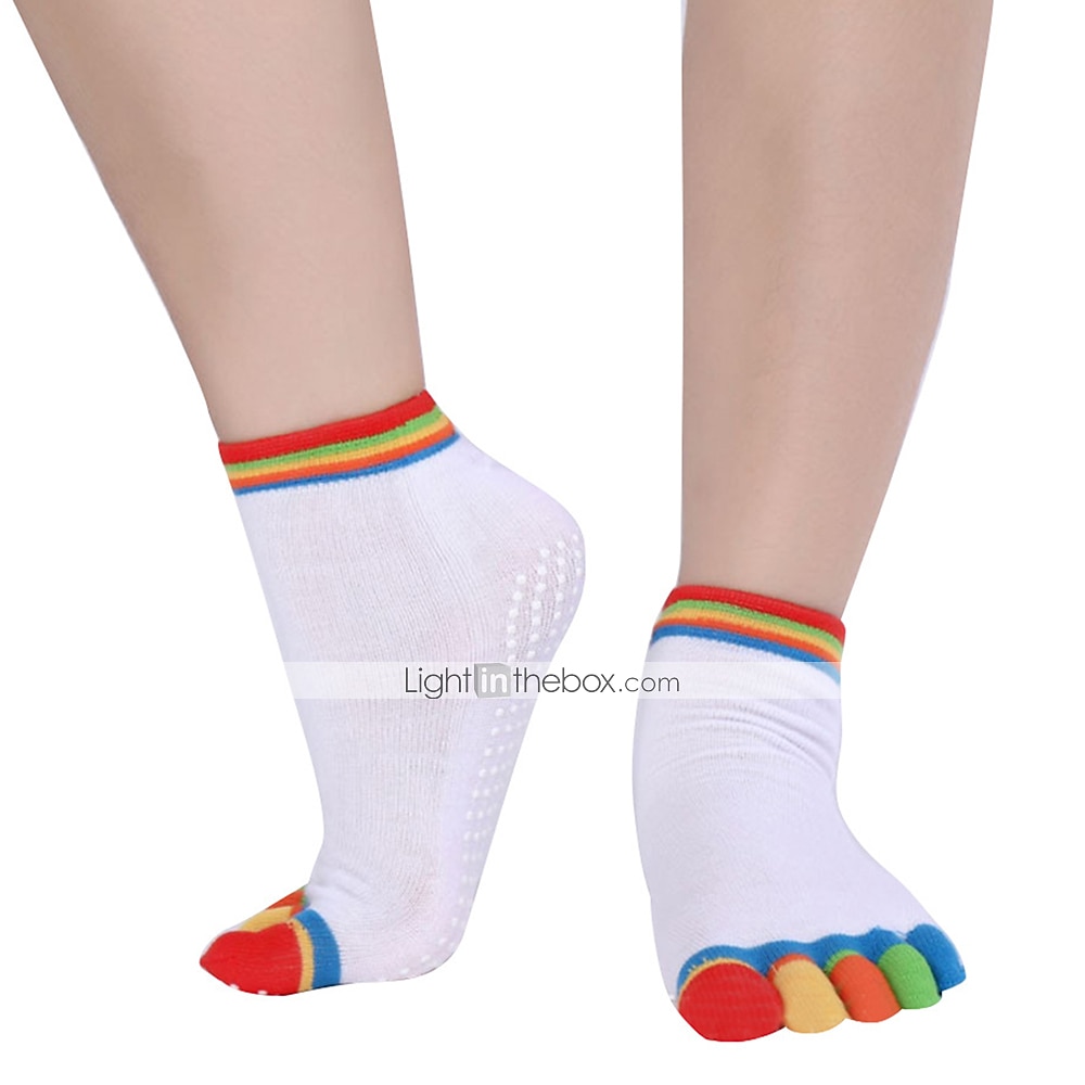 1 Paio Calze yoga Calzini antiscivolo da yoga Cinque calzini della punta Per donna Antiscivolo Traspirante Protettivo Viola scuro Azzurro Rosa + giallo Autunno Inverno per Yoga Pilates Danza Bikram del 2025 a $5.49 –P17
