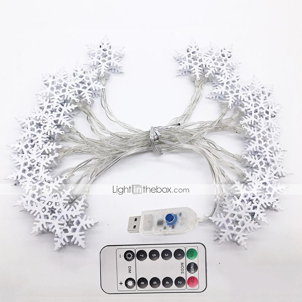 3M Guirlandes Lumineuses 20 LED 1 télécommande 13Keys 1 set Blanc Chaud USB Soirée Décorative Alimenté par Port USB de 2025 ? $25.99 –P9