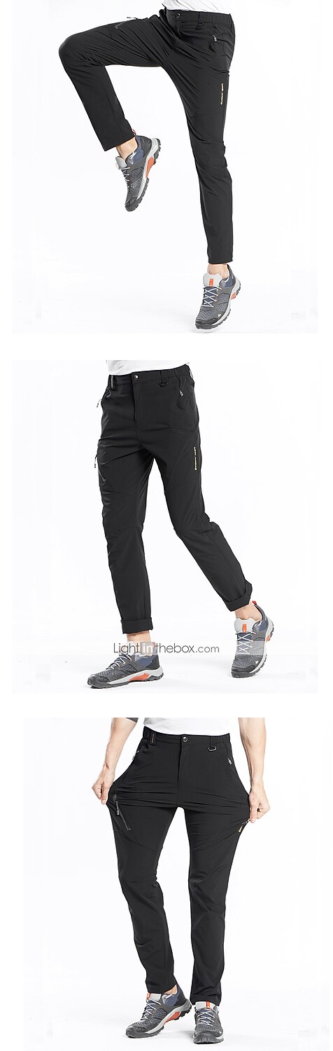Men's Hiking Pants Trousers Summer Outdoor Regular Fit Waterproof Breathable Quick Dry Stretchy Pants / Trousers Bottoms Elastic Waist Dark Grey Black Elastane Camping / Hiking Hunting Fishing M L XL 2025 - $31.19 –P14