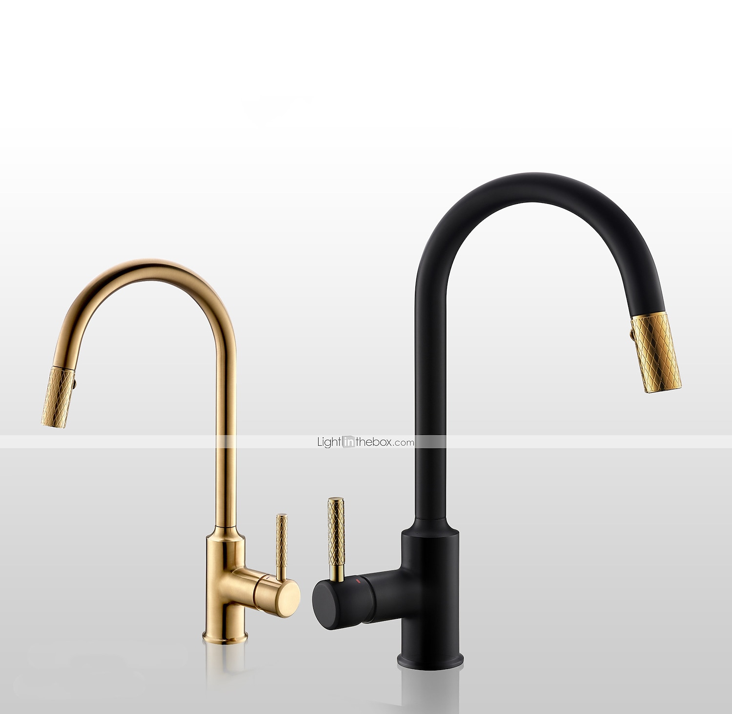Kitchen Sink Mixer Faucet Pull Out, 360 swivel Single Lever Handle Brushed Solid Brass Taps Cold Hot Hose, One Hole with Pull Down Sprayer Black Gold Faucets 2025 - $137.99 –P9