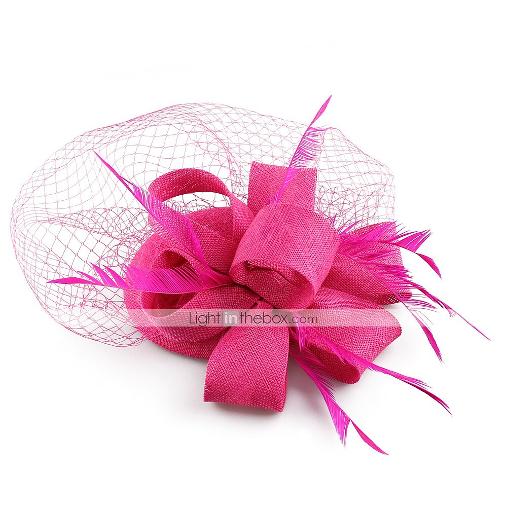 fascinators kentucky derby klobouk vlasový doplněk pštrosí kožešina prádlo / směs bavlny kbelík klobouk párty / večer belmont stakes melbourne cup s peřím květinová pokrývka hlavy pokrývka hlavy 2025 - $42.99 –P2