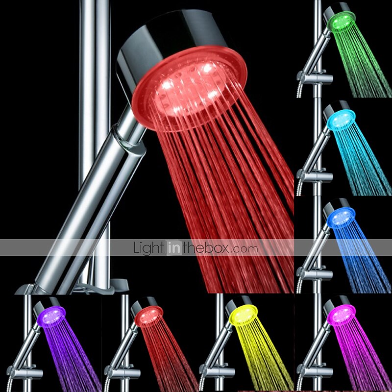 צבע ראש מקלחת LED משתנה 2 מצבי מים 7 צבעים אור זוהר מחליף אוטומטית ראש מקלחת כף יד 2025 - CAD $16.3 –P1