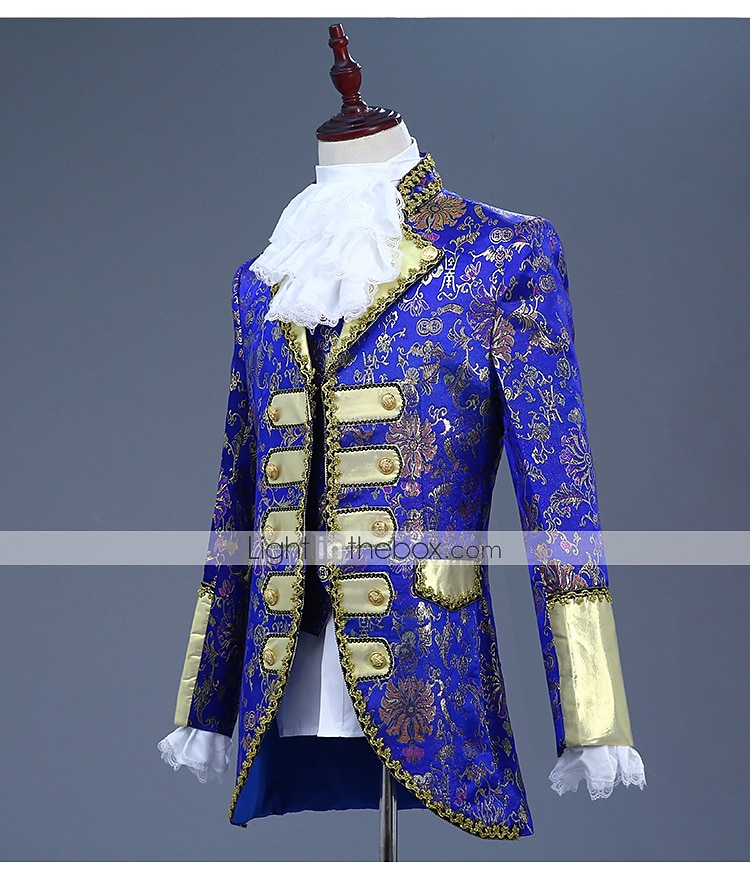 Retro Středověké Kabát Korzet Kalhoty Princ Aristokrat Tisk Kalhoty Maškarní kostým Pánské Vánoce Karneval Nový rok Párty Queen's Platinum Jubilee 2022 Alžběta 70 let Dospělé Kabát Vesta Kalhoty Cel 2025 - $116.99 –P14