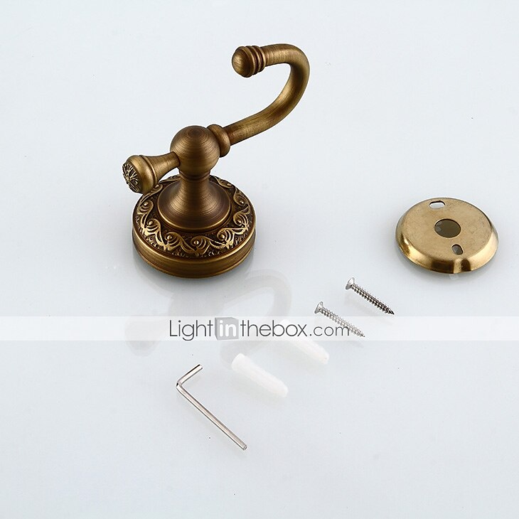 Robe Hook Carved Antique Brass for Bathroom Wall Mounted Electroplated Hook 1PC 2025 - $30.99 –P6