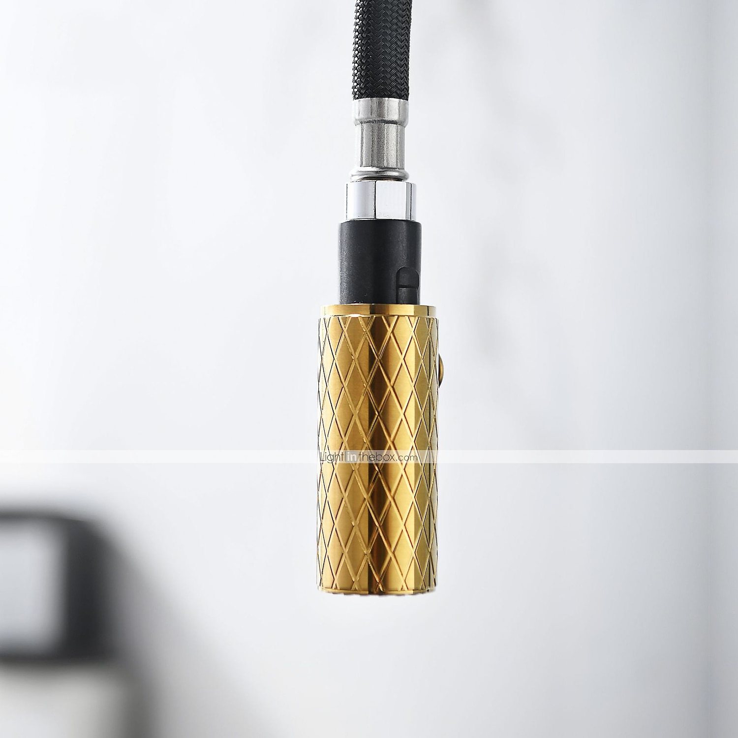Kitchen Sink Mixer Faucet Pull Out, 360 swivel Single Lever Handle Brushed Solid Brass Taps Cold Hot Hose, One Hole with Pull Down Sprayer Black Gold Faucets 2025 - $137.99 –P7