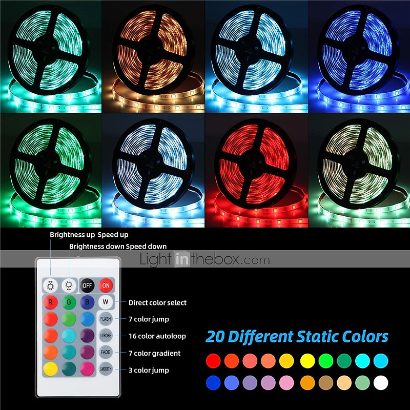 2025年 ZDM BluetoothダブルアウトレットLEDスマートコントローラはAndroidおよびiOSシステムで動作しますRGB LEDライト用の無料アプリには24キーIRリモートコントロールDC5V-24が付属しています コレクション – $20.99 –P10