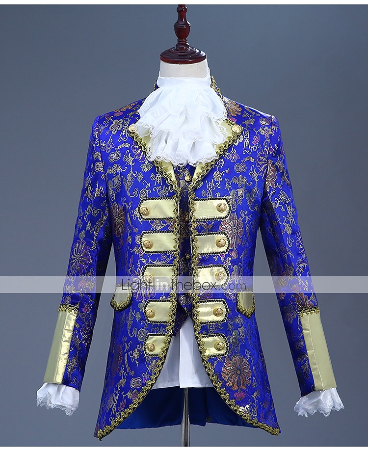 Retro Středověké Kabát Korzet Kalhoty Princ Aristokrat Tisk Kalhoty Maškarní kostým Pánské Vánoce Karneval Nový rok Párty Queen's Platinum Jubilee 2022 Alžběta 70 let Dospělé Kabát Vesta Kalhoty Cel 2025 - $116.99 –P13