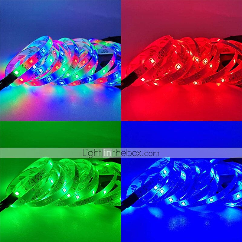 Strisce led 10m (2 * 5m) luci rgb tiktok 2835 strisce 600led illuminazione cambia colore cambiando con 44 tasti telecomando ir ideale per home cucina tv natale luci posteriori dc 12v del 2025 a $23.99 –P3