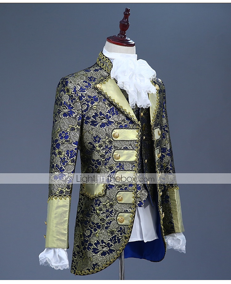 Retro Středověké Kabát Korzet Kalhoty Princ Aristokrat Tisk Kalhoty Maškarní kostým Pánské Vánoce Karneval Nový rok Párty Queen's Platinum Jubilee 2022 Alžběta 70 let Dospělé Kabát Vesta Kalhoty Cel 2025 - $116.99 –P2
