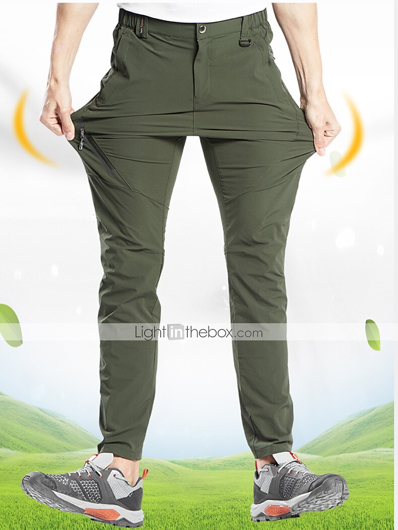 Men's Hiking Pants Trousers Summer Outdoor Regular Fit Waterproof Breathable Quick Dry Stretchy Pants / Trousers Bottoms Elastic Waist Dark Grey Black Elastane Camping / Hiking Hunting Fishing M L XL 2025 - $31.19 –P4