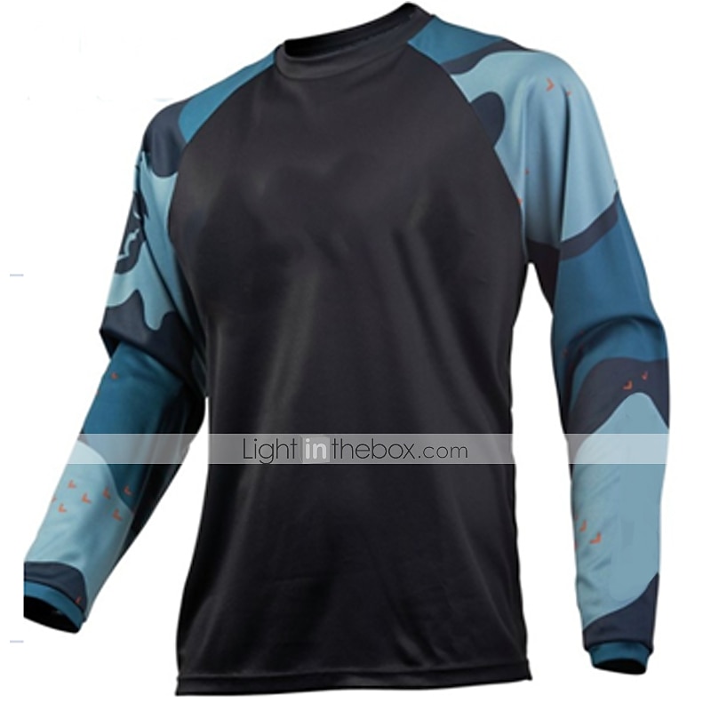 Bărbați Jersey de ciclism Downhill Jersey Jachetă Dirt Bike Manșon Lung Ciclism montan Ciclism stradal Iarnă Negru / Portocaliu Negru + violet închis Negru Geometică Bicicletă Jerseu Termic cald 2025 - $21.99 –P1