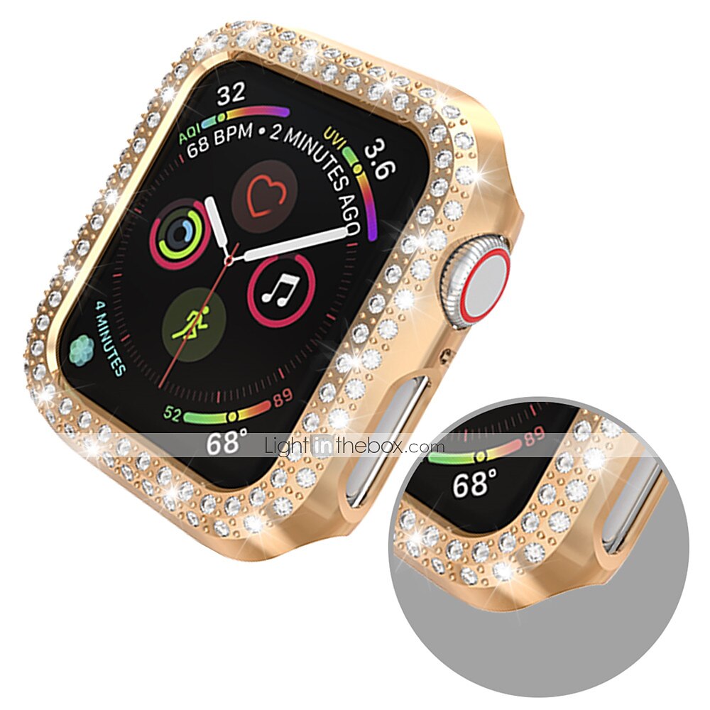 Чехол для часов Совместим с Apple Watch Series 8 7 41mm 45mm / Series 6 5 4 SE 40mm 44mm / Series 3 2 1 38mm 42mm Устойчивый к царапинам Блестящий бриллиант Защита от пыли ПК Часы Крышка 2025 - $11.99 –P12