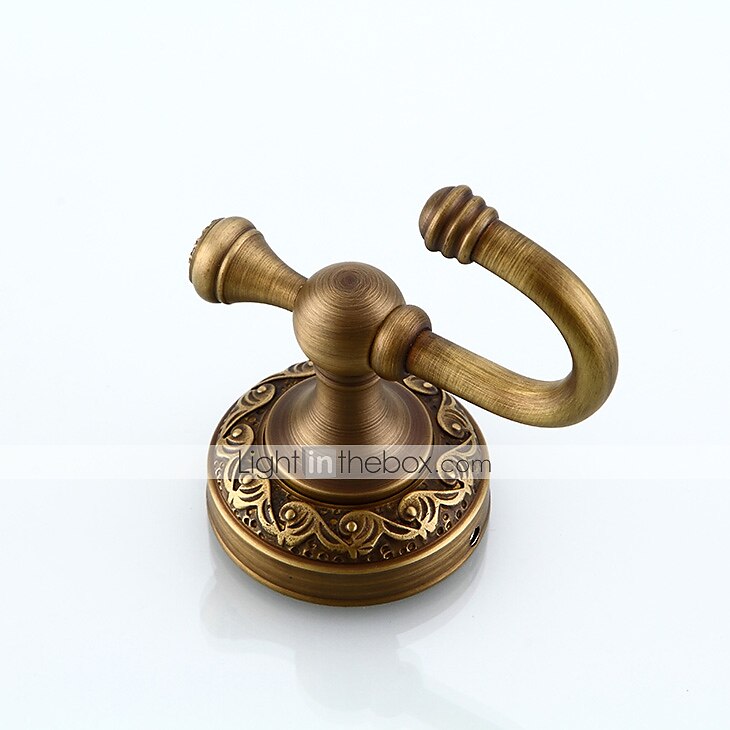 Robe Hook Carved Antique Brass for Bathroom Wall Mounted Electroplated Hook 1PC 2025 - $30.99 –P2