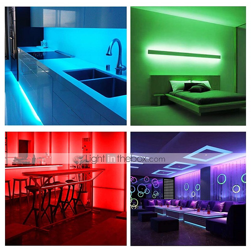 Strisce led 10m (2 * 5m) luci rgb tiktok 2835 strisce 600led illuminazione cambia colore cambiando con 44 tasti telecomando ir ideale per home cucina tv natale luci posteriori dc 12v del 2025 a $23.99 –P6