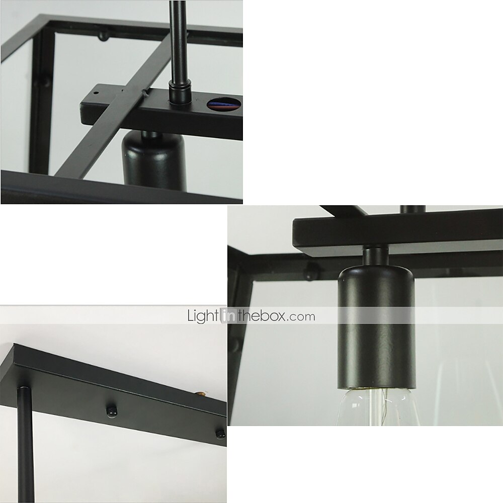 4-lichts 78 cm kroonluchter metaal glas eiland / industrieel geschilderde afwerkingen retro vintage / landelijk 110-120v / 220-240v 2025 - $649.99 –P3