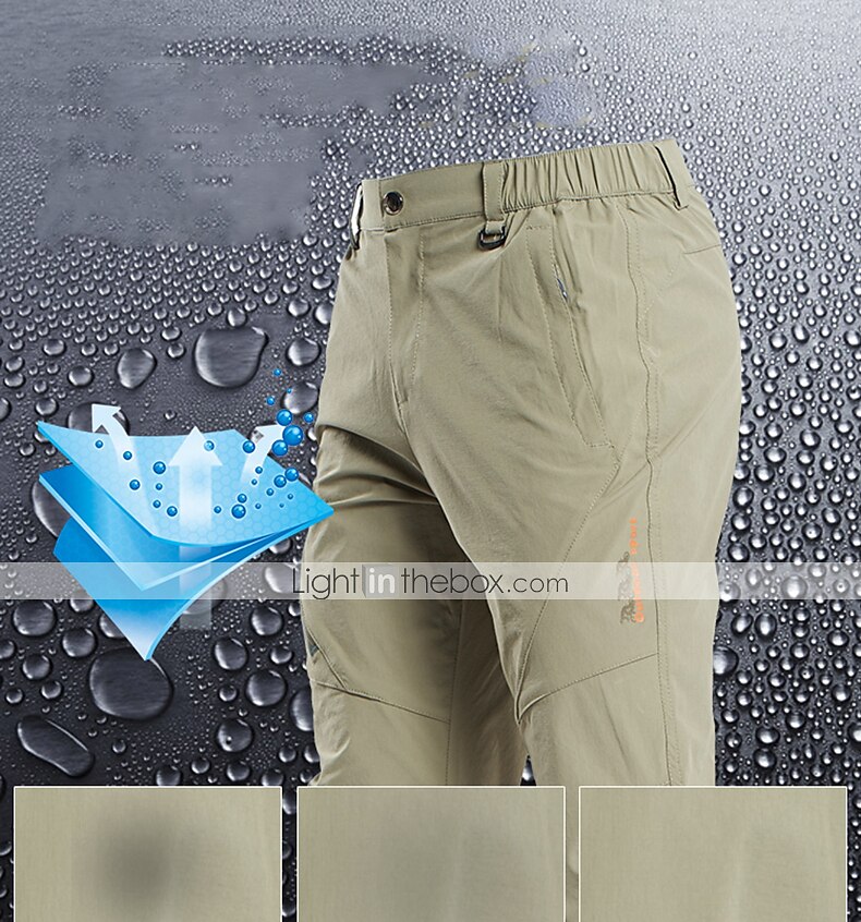 Men's Hiking Pants Trousers Summer Outdoor Regular Fit Waterproof Breathable Quick Dry Stretchy Pants / Trousers Bottoms Elastic Waist Dark Grey Black Elastane Camping / Hiking Hunting Fishing M L XL 2025 - $31.19 –P2