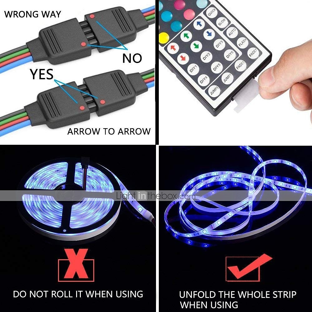 10m 32.8ft LED Strip Light Dimmable Light Sets RGB Color Changing 600 LEDs 5050 SMD Remote Control IP44 for DIY Home Party Décor 2025 - $47.99 –P4