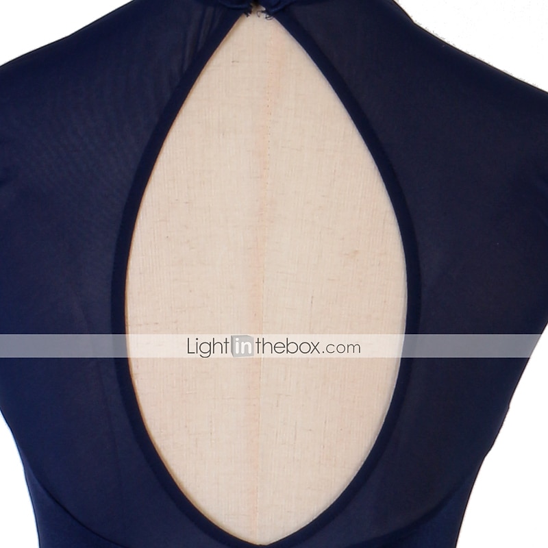 Kunstschaatsjurk Dames Voor meisjes Schaatsen Jurken Outfits Donker Marineblauw Lapwerk Netstof Spandex Hoge Elasticiteit Oefenen Professioneel Wedstrijd Kunstschaatskleding Met de hand gemaakt 2025 - $78.99 –P6