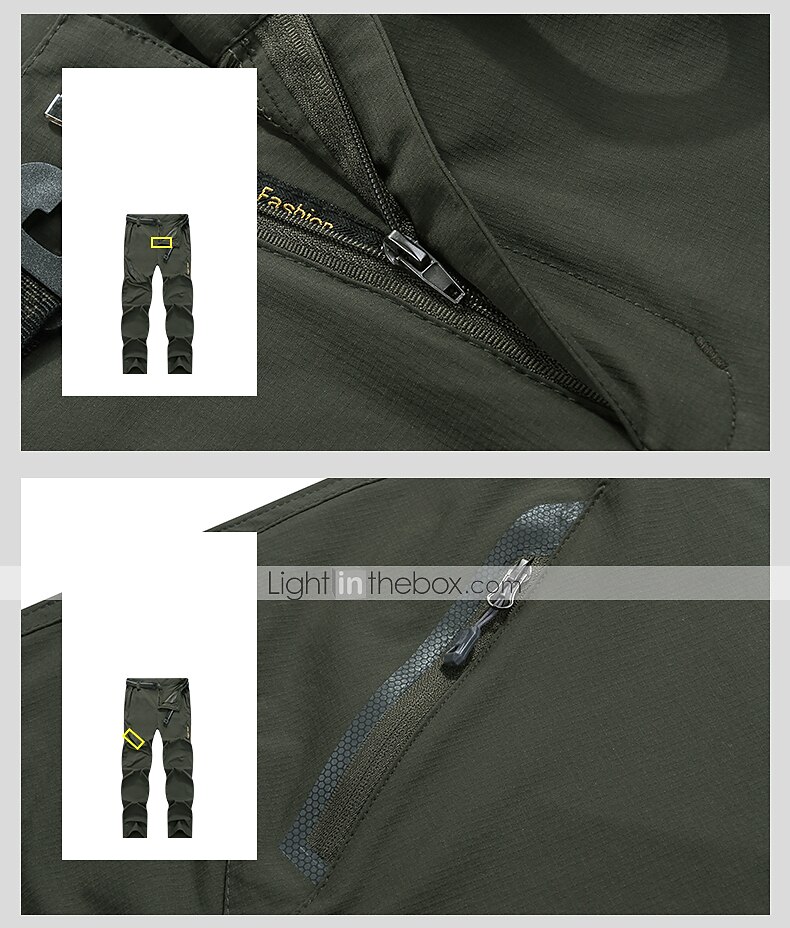 Men's Hiking Pants Trousers Summer Outdoor Regular Fit Waterproof Breathable Quick Dry Stretchy Pants / Trousers Bottoms Elastic Waist Dark Grey Black Elastane Camping / Hiking Hunting Fishing M L XL 2025 - $31.19 –P11