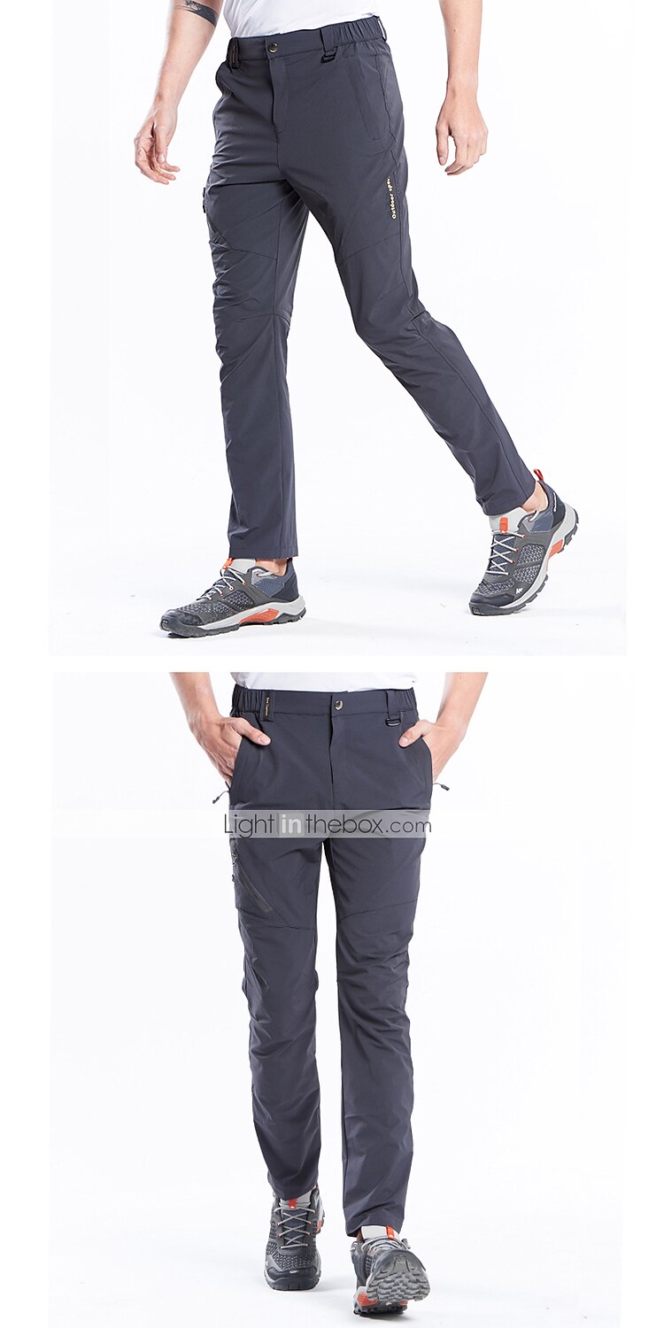 Men's Hiking Pants Trousers Summer Outdoor Regular Fit Waterproof Breathable Quick Dry Stretchy Pants / Trousers Bottoms Elastic Waist Dark Grey Black Elastane Camping / Hiking Hunting Fishing M L XL 2025 - $31.19 –P13