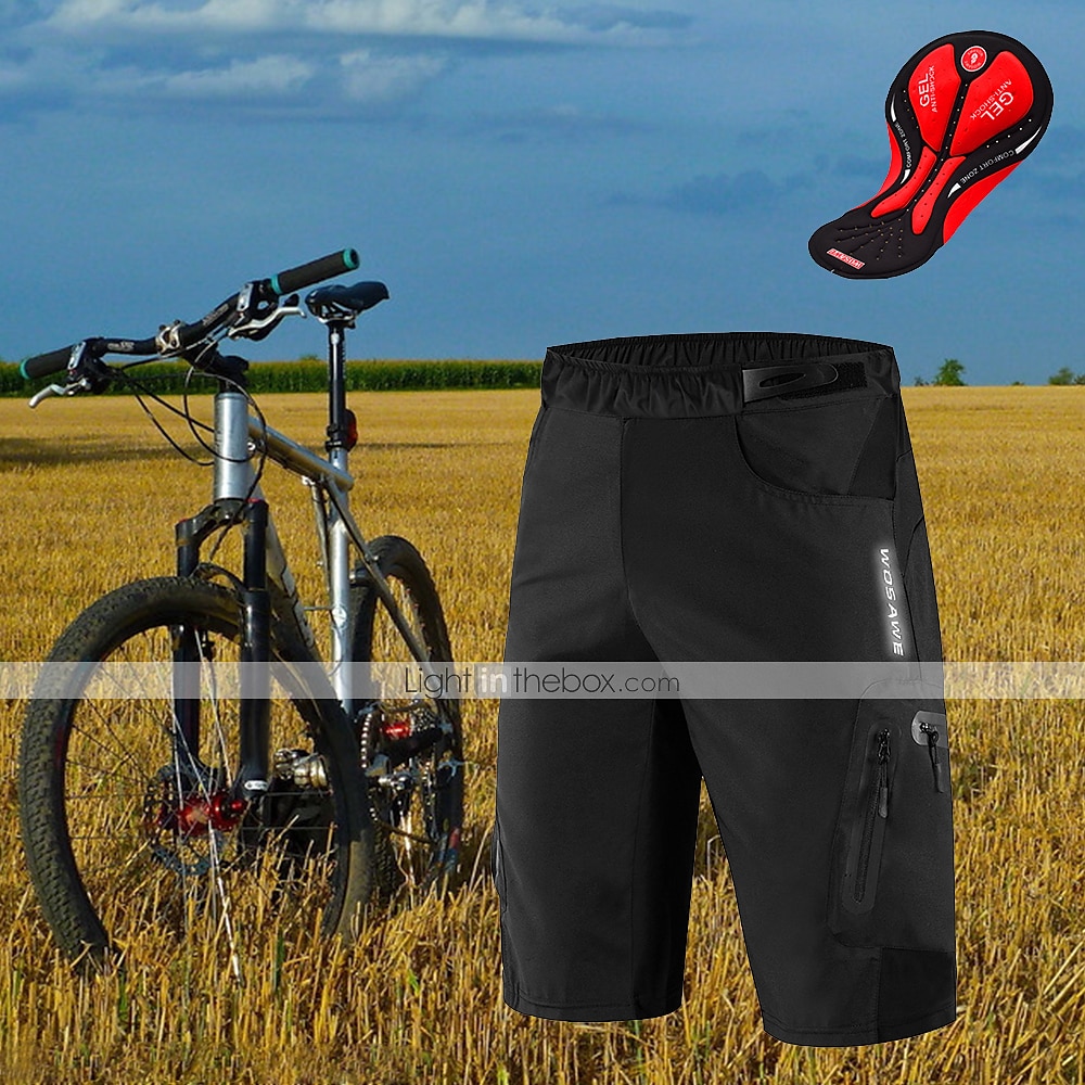 WOSAWE Voor heren MTB shorts Wielrenshorts Fietsen Gewatteerde shorts MTB shorts Ruim Passend Bergracen Wegwielrennen Sport 3D-pad Fietsen Ademend Anatomisch ontwerp Zwart Groen Siliconen Kleding 2025 - $37.99 –P10