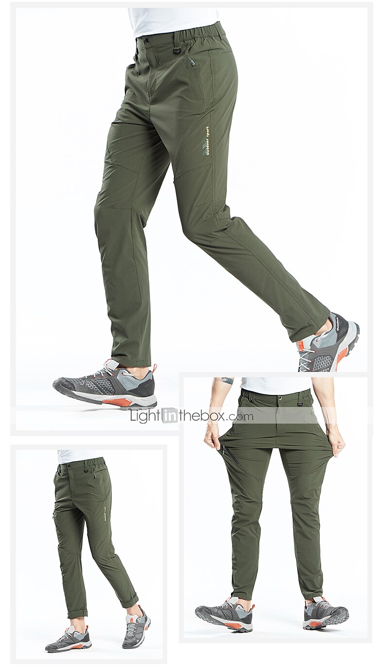 Men's Hiking Pants Trousers Summer Outdoor Regular Fit Waterproof Breathable Quick Dry Stretchy Pants / Trousers Bottoms Elastic Waist Dark Grey Black Elastane Camping / Hiking Hunting Fishing M L XL 2025 - $31.19 –P6