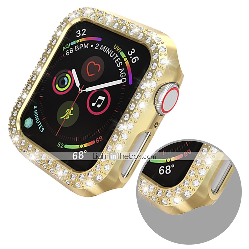 Чехол для часов Совместим с Apple Watch Series 8 7 41mm 45mm / Series 6 5 4 SE 40mm 44mm / Series 3 2 1 38mm 42mm Устойчивый к царапинам Блестящий бриллиант Защита от пыли ПК Часы Крышка 2025 - $11.99 –P9