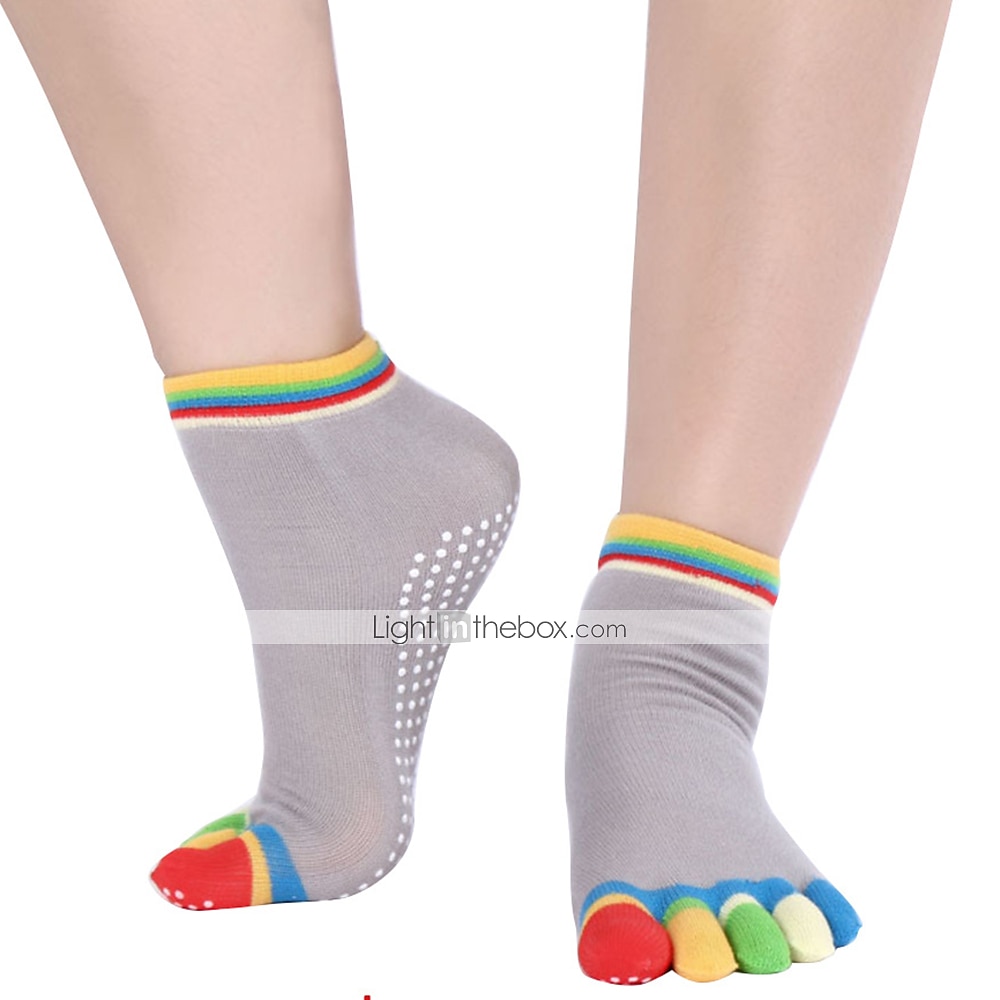 Yoga Socks for Women with Grips, Non-Slip Five Toe Socks for Pilates,  Barre, Ballet, Fitness