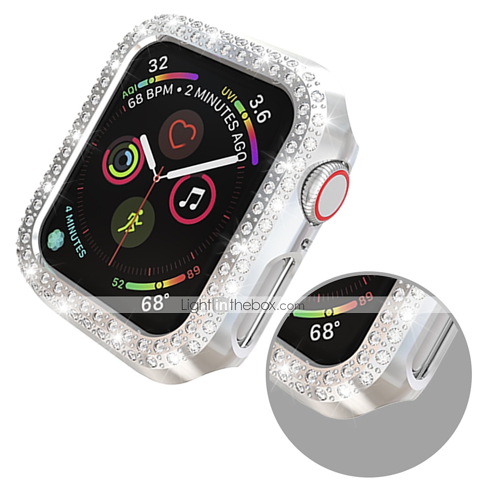 Чехол для часов Совместим с Apple Watch Series 8 7 41mm 45mm / Series 6 5 4 SE 40mm 44mm / Series 3 2 1 38mm 42mm Устойчивый к царапинам Блестящий бриллиант Защита от пыли ПК Часы Крышка 2025 - $11.99 –P15