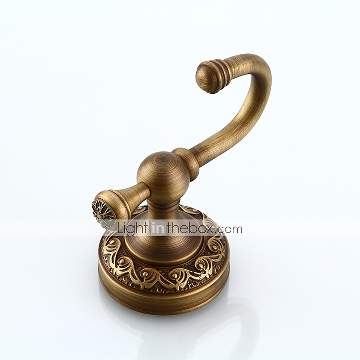 Robe Hook Carved Antique Brass for Bathroom Wall Mounted Electroplated Hook 1PC 2025 - $30.99 –P3