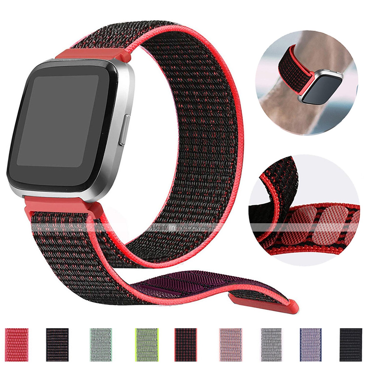 צפו בנד ל פיטביט Versa 2 / Versa Lite / Versa SE / Versa בד ניילון תַחֲלִיף רצועה רך נושם לולאת ספורט צמיד 2025 - $11.99 –P2