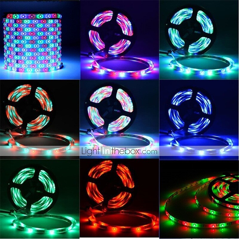 Смарт-светодиодная лента 10 м 32,8 фута rgb smd 2835 600leds работает с подсветкой alexa google tv с пультом дистанционного управления с 24 клавишами 2025 - $40.99 –P6