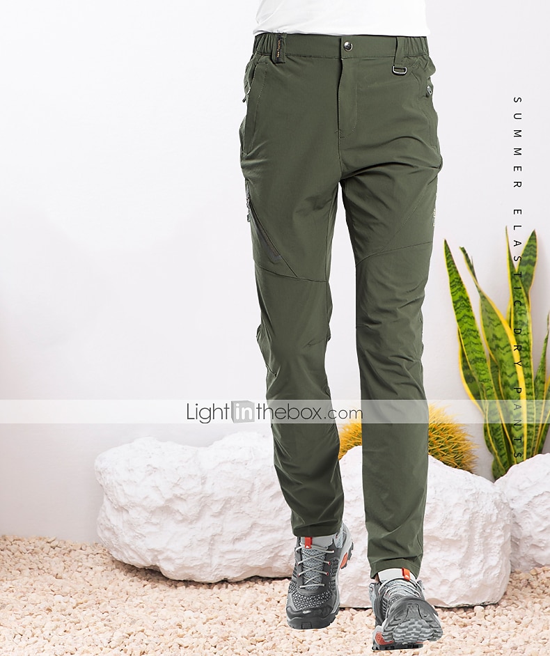 Men's Hiking Pants Trousers Summer Outdoor Regular Fit Waterproof Breathable Quick Dry Stretchy Pants / Trousers Bottoms Elastic Waist Dark Grey Black Elastane Camping / Hiking Hunting Fishing M L XL 2025 - $31.19 –P1